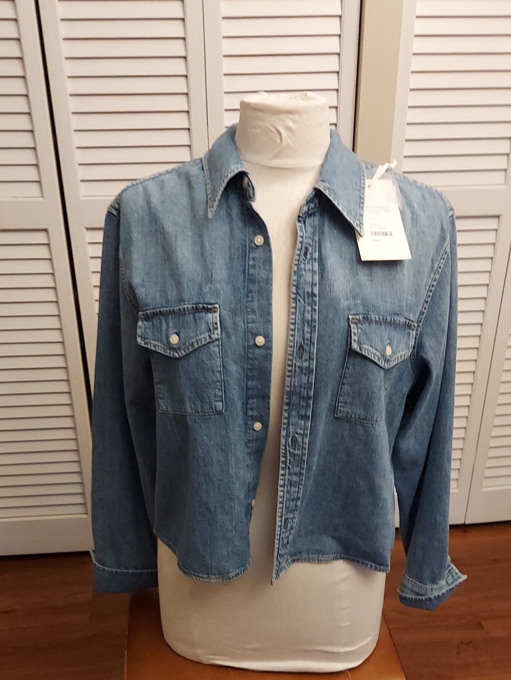 Citizens Of Humanity Carolina Blue Cropped Denim Shirt NWT
